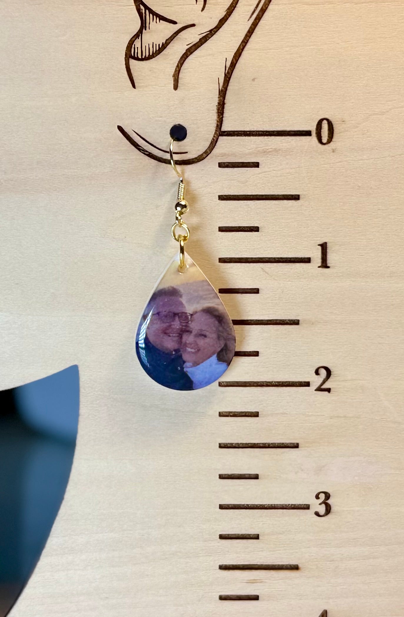 Custom Photo Small Teardrop Earrings