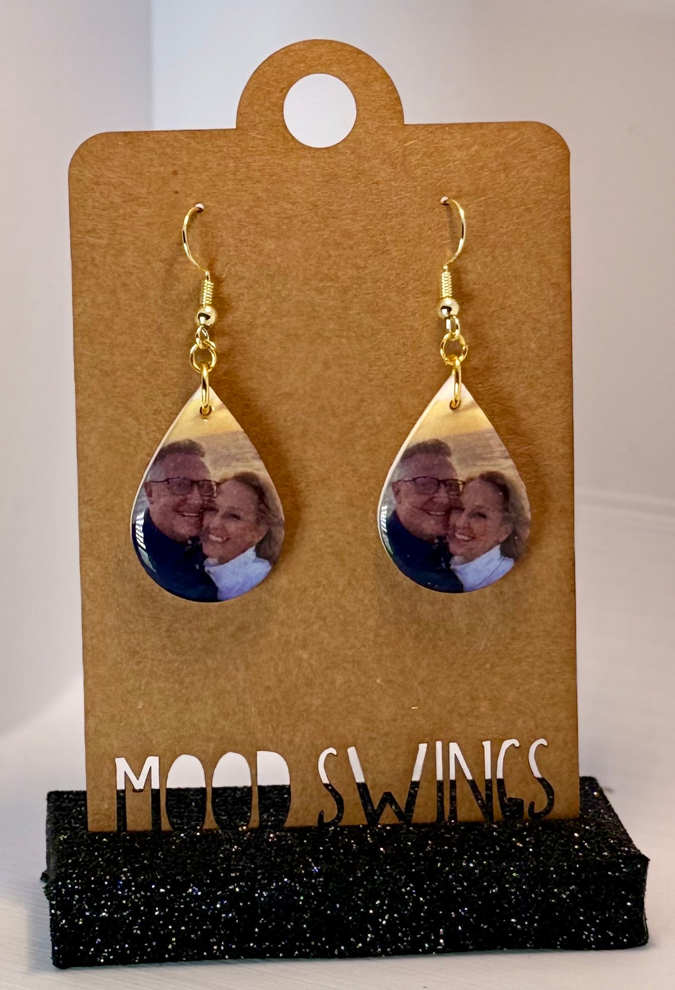 Custom Photo Small Teardrop Earrings