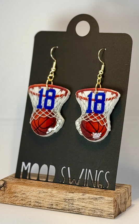 Net Numbers - Personalized Basketball Earrings